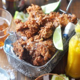 Spicy Fried Chicken with Mango Habanero Hot Sauce