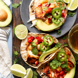 Spicy Grilled Fish Tacos with Strawberry Pineapple Salsa