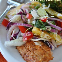 Spicy Grilled Fish with Citrus Slaw