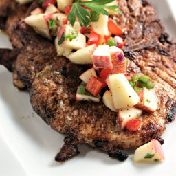 Spicy Grilled Pork Chops with Apple Salsa