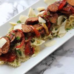 Spicy Italian Sausage with Bow Tie Pasta