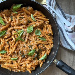 Spicy Penne Rosé with Sausage & Spinach
