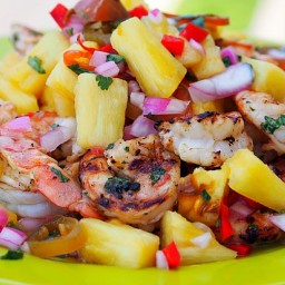Spicy Pickled Pineapple with Shrimp