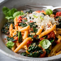 Spicy Pomodoro Sauce with Kale and Penne Pasta