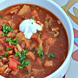 Spicy Pork and Cabbage Slow Cooker Goulash Soup