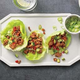 Spicy pork and vegetable lettuce wraps