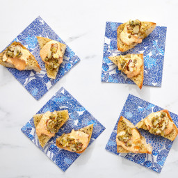 Spicy Ricotta Crostini with Capers & Almonds