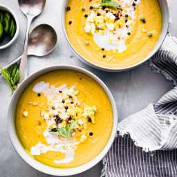Spicy Roasted Corn Soup (Vegan Soup)