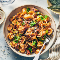 Spicy Sausage and Brussels Sprouts Pasta