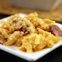 Spicy Sausage and Cheesy Penne Casserole