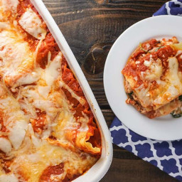 Spicy Sausage, Spinach, and Mushroom Lasagna & Giveaway