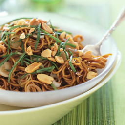 Spicy Sesame Noodles with Chopped Peanuts and Thai Basil recipe | Epicuriou