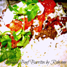 Spicy Shredded Beef Burritos~Robynne