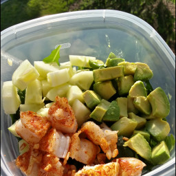 Spicy Shrimp and Avocado Salad with Tahini Dressing