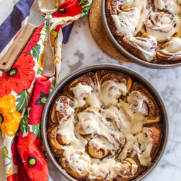 Spicy Sticky Cinnamon Rolls with Cream Cheese Icing