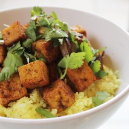 Spicy Stir-Fried Tofu with Coconut Rice From 'The New Vegetarian Cooking fo