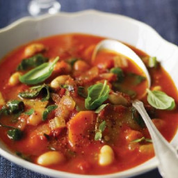 Spicy Sun-Dried Tomato Soup with White Beans and Swiss Chard