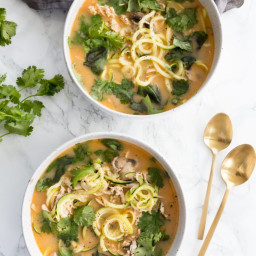 Spicy Thai Chicken Coconut Soup with Zoodles