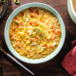 Spicy Thai Coconut Corn Chowder with Fresh Chile & Lime