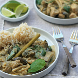 Spicy Thai Green Curry with Chicken, Eggplant and Bamboo Shoots