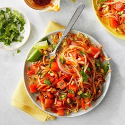 Spicy Thai-Inspired Noodle Watermelon Salad