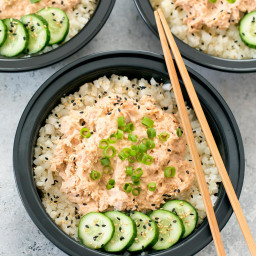 Spicy Tuna Bowls with Cauliflower Rice Meal Prep