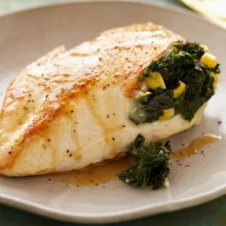 Spicy Kale and Corn Stuffed Chicken Breasts
