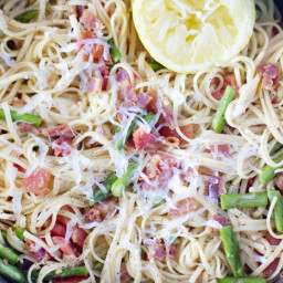 Spicy Lemon, Asparagus and Bacon Pasta
