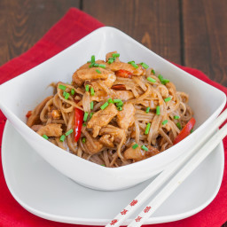 Spicy Peanut and Chicken Soba Noodles