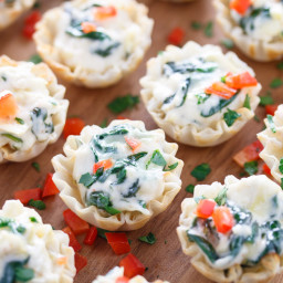 Spinach and Artichoke Dip Phyllo Cups