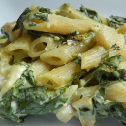 Spinach and artichoke pasta bake