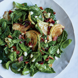 Spinach and Fennel Salad with Candied Bacon