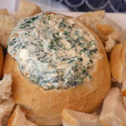 Spinach and Onion Dip In A Bread Bowl Recipe