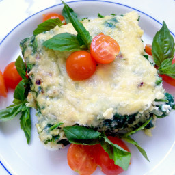 Spinach and Parmesan Frittata with Tomatoes and Basil