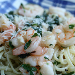 Spinach and Prawn Pasta