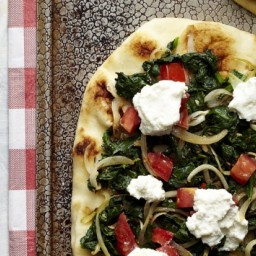 Spinach and Ricotta Naan Pizzas