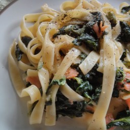 Spinach and Smoked Salmon Fettucine