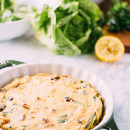 Spinach and Sweet Potato Chickpea Crustless Quiche
