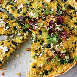 Spinach and sweetcorn tart