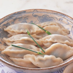Spinach and water chestnut dumplings