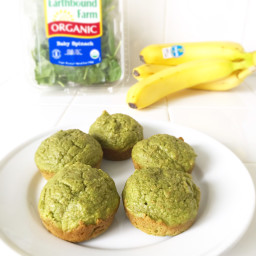 Spinach + Banana Healthy Breakfast Muffins Recipe for Toddlers