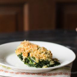 Spinach Casserole with Cheesy Panko Bread Crumbs