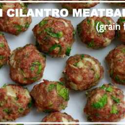 Spinach Cilantro Meatballs (grain free)