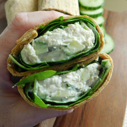 Spinach cucumber chicken and ranch wraps