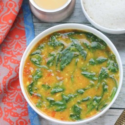 Spinach Dal with Rice
