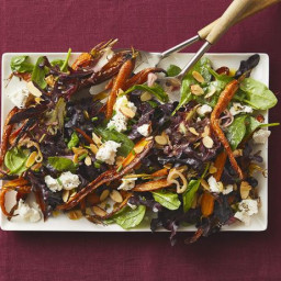 Spinach, Goat Cheese and Roasted Carrot Salad
