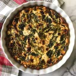 Spinach, Goat Cheese and Sun-Dried Tomato Crustless Quiche