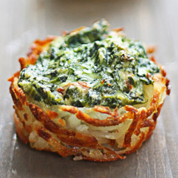 Spinach & Goat Cheese Hash Brown Nests
