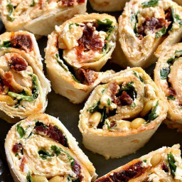 Spinach Goat Cheese Sun Dried Tomato Pinwheels
