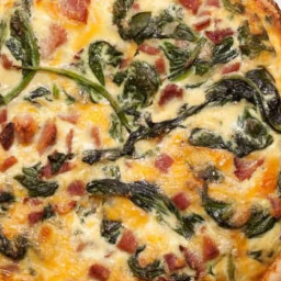 Spinach, Ham, and Cheddar Quiche